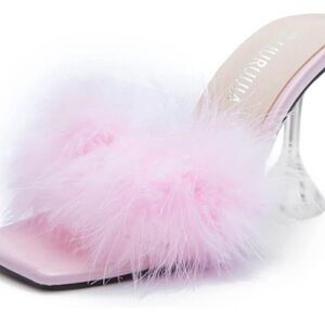 Square Toe Fuzzy Heels size 12